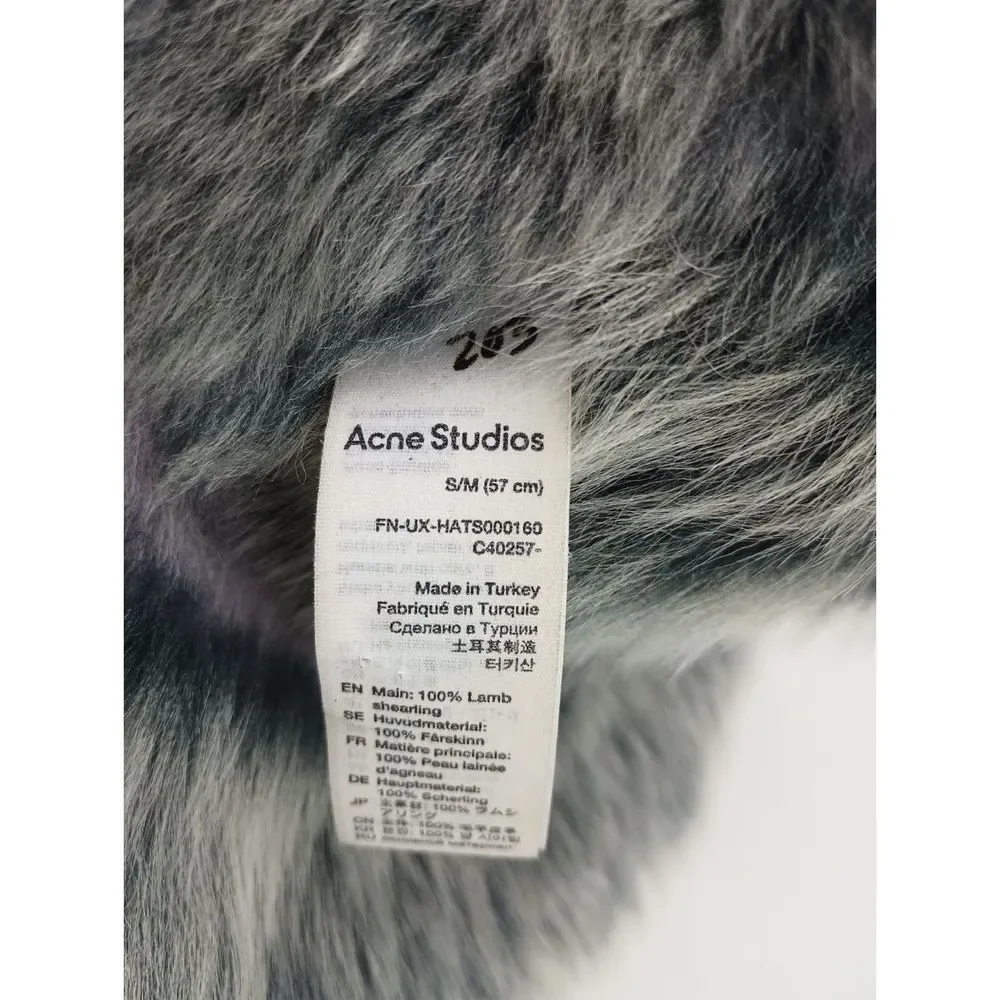 Acne Studios Lilac Purple Fur Shearling Bucket Hat Size S/M - Picture 9 of 9